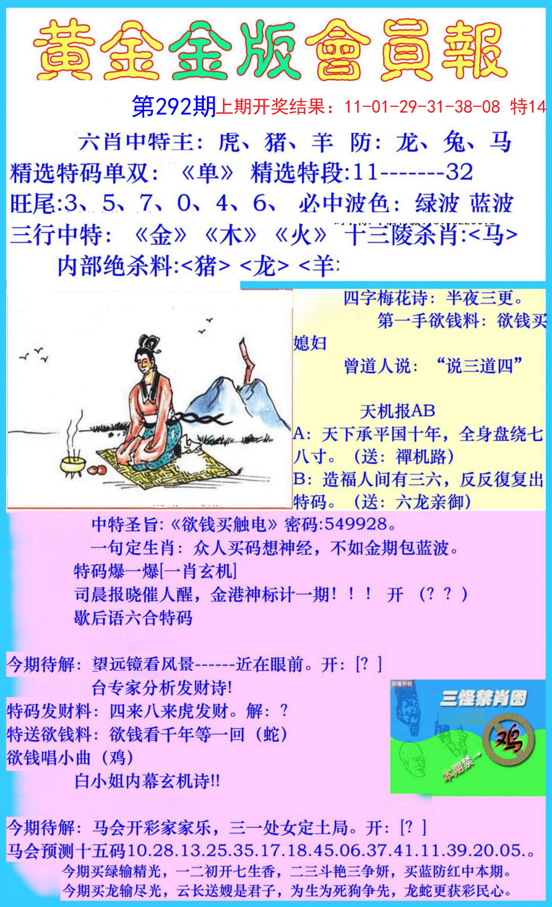 2024292期黄金金版会员报