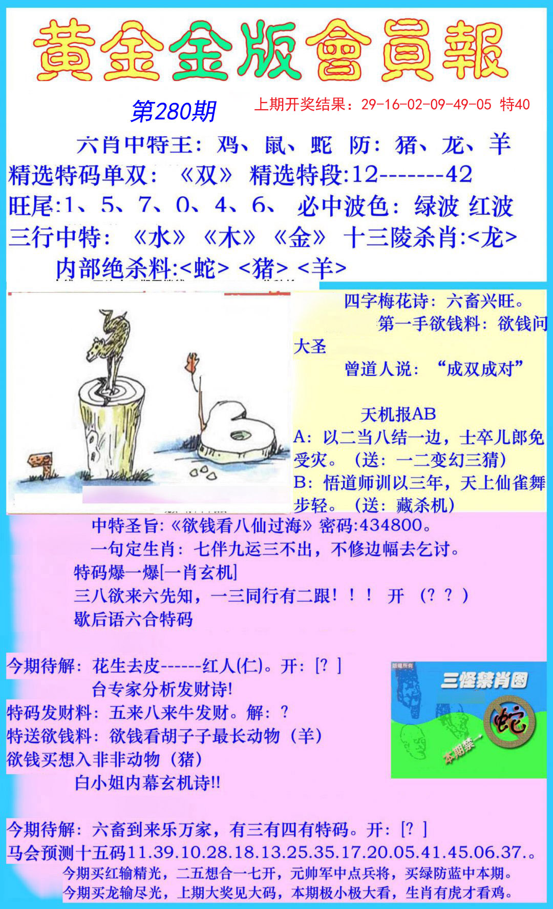 2024280期黄金金版会员报