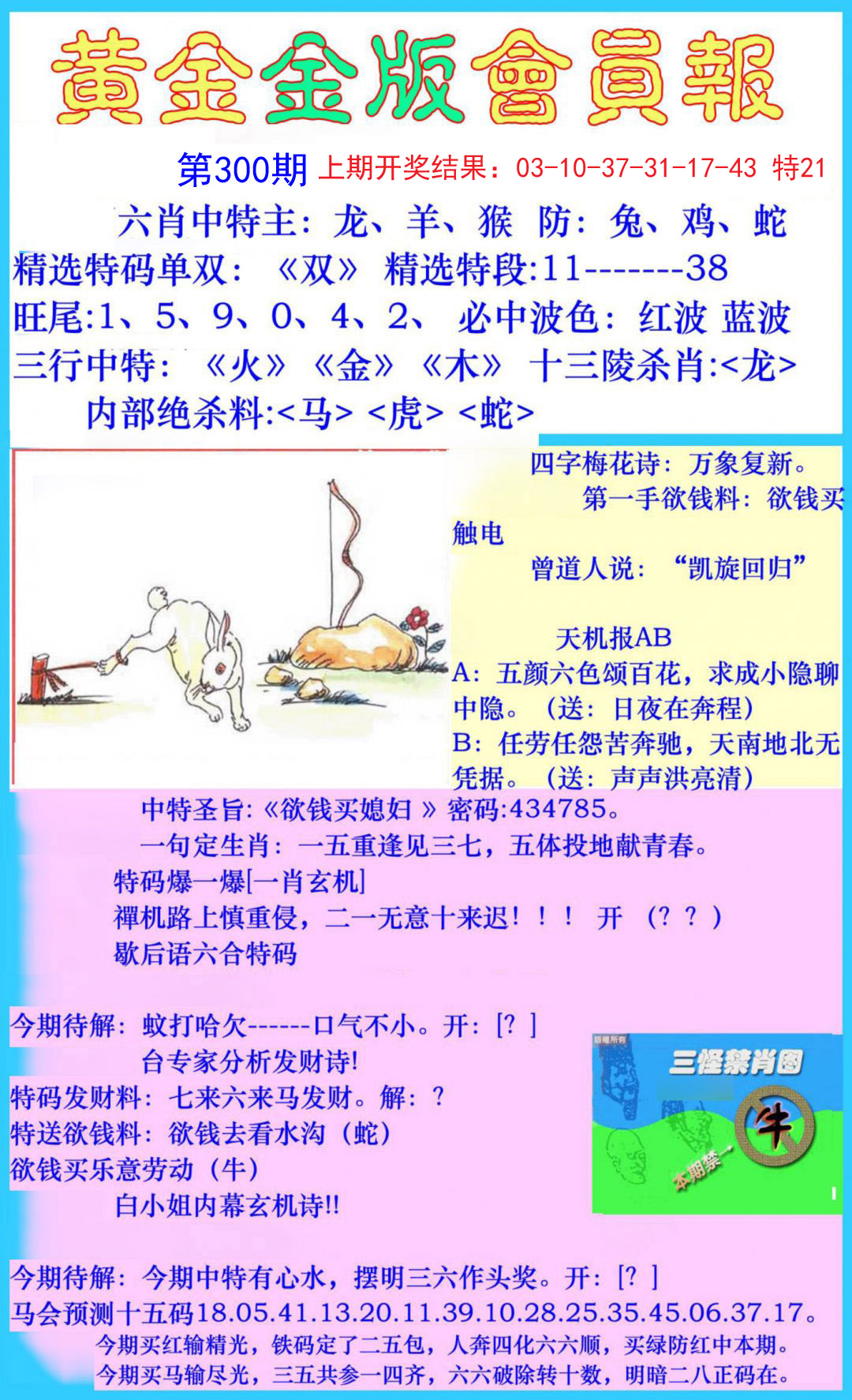 2024300期黄金金版会员报