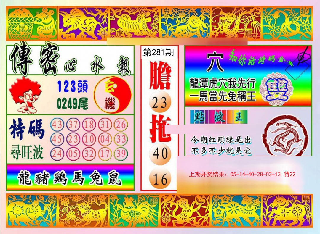 2024281期传密心水报