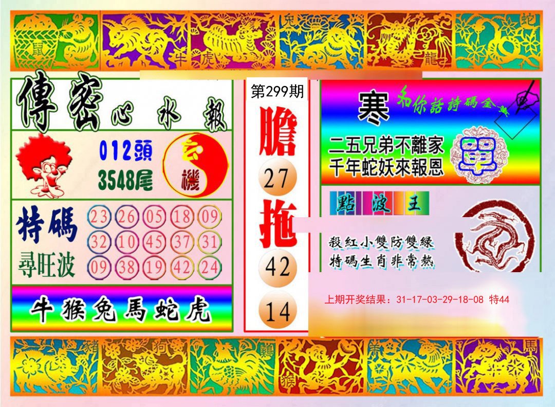 2024299期传密心水报