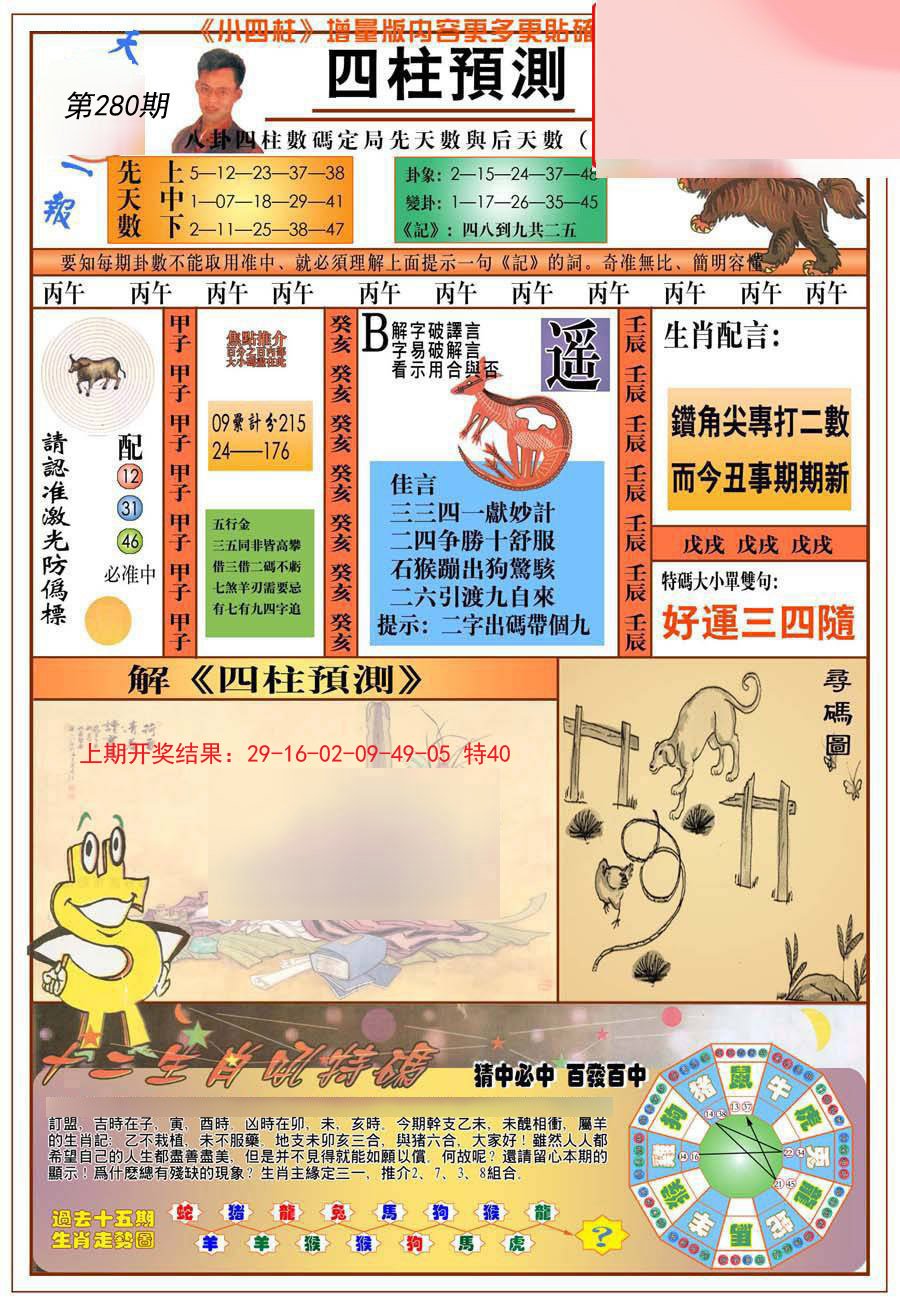 2024280期(新版)四柱预测A