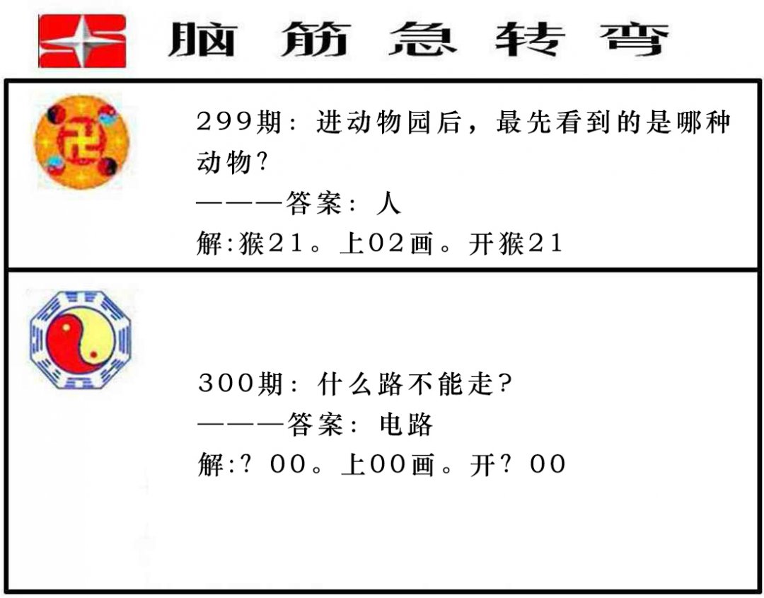 2024300期脑筋急转弯