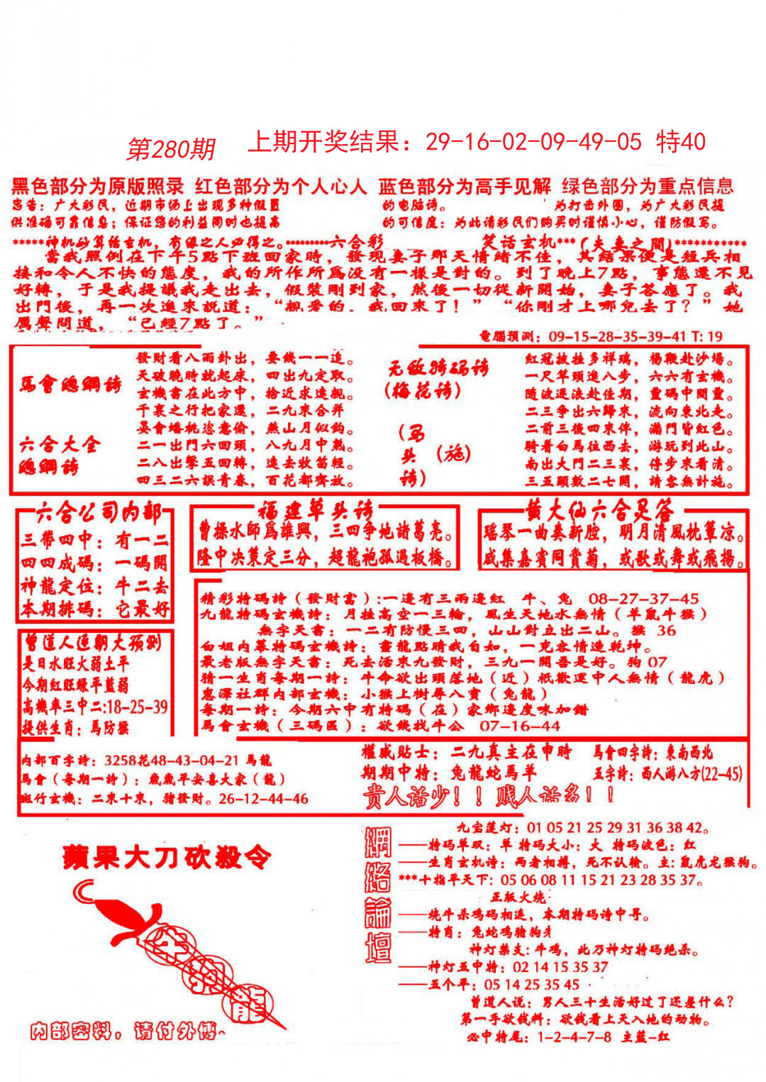 2024280期大刀彩霸王B