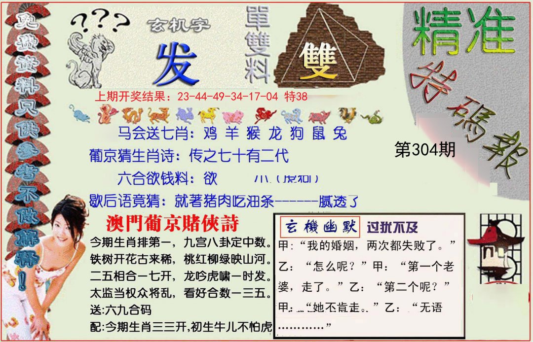 2024304期精准<特碼報>