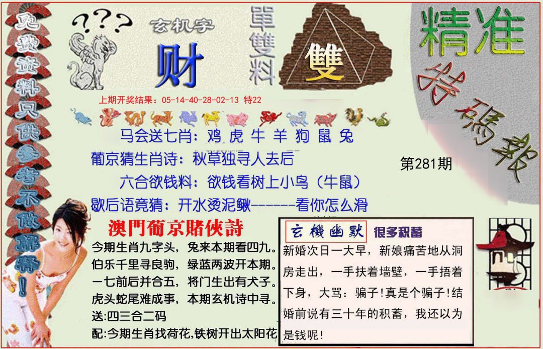 2024281期精准<特碼報>