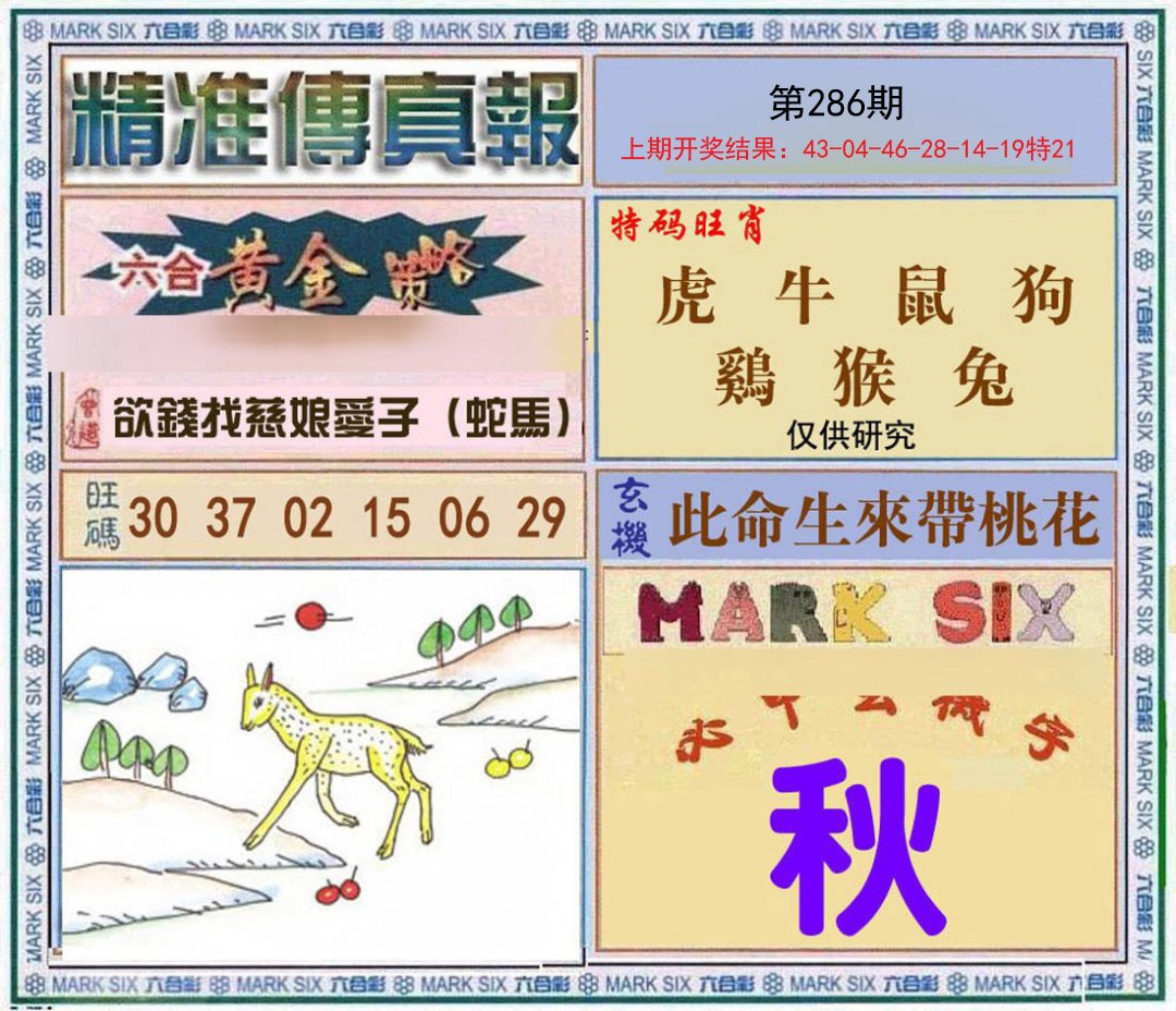 2024286期精准<傳真報>