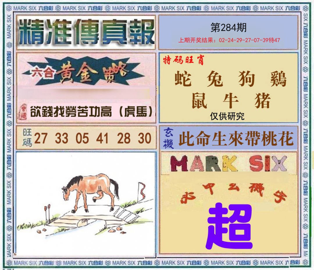 2024284期精准<傳真報>