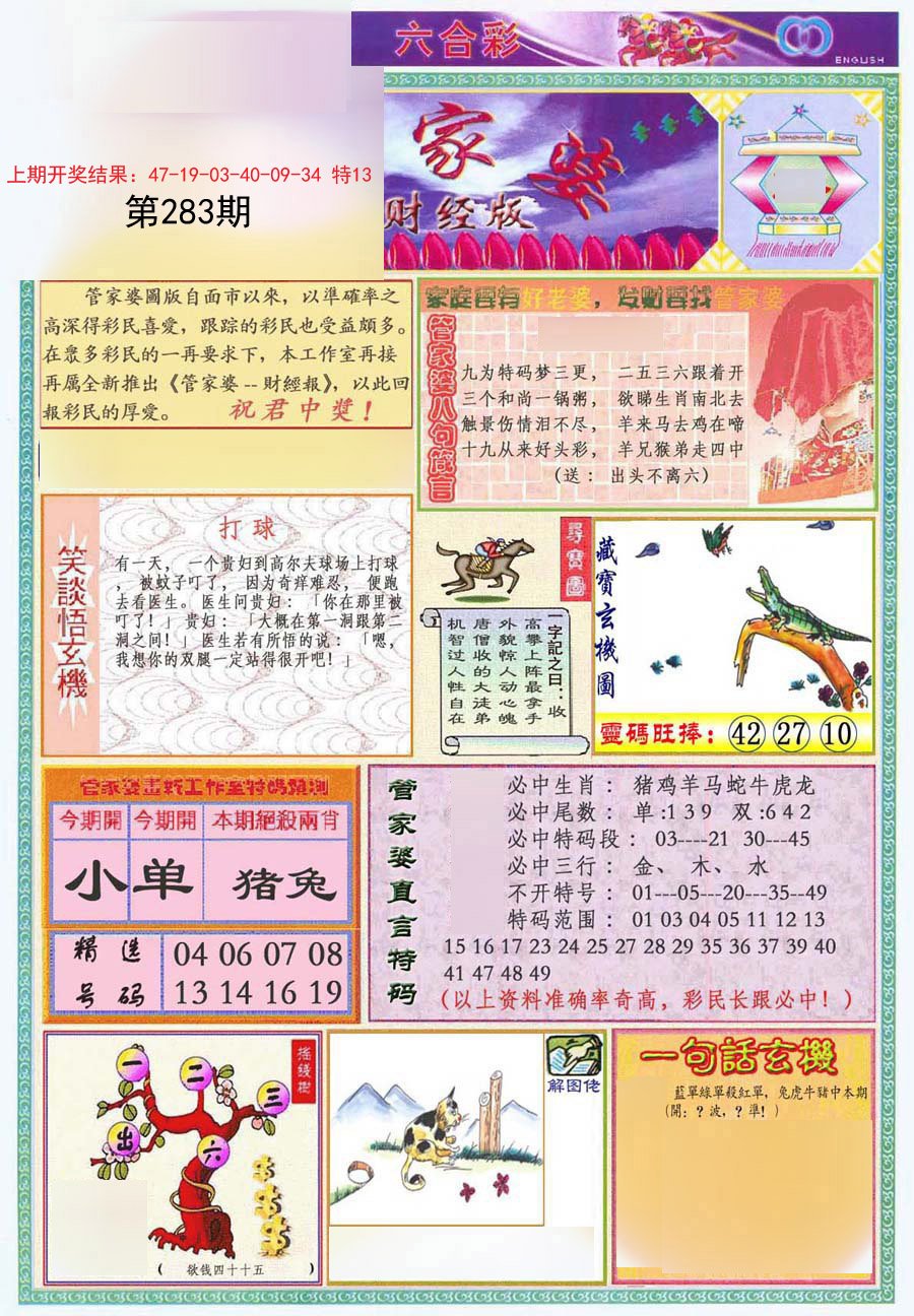 2024283期管家婆财经版