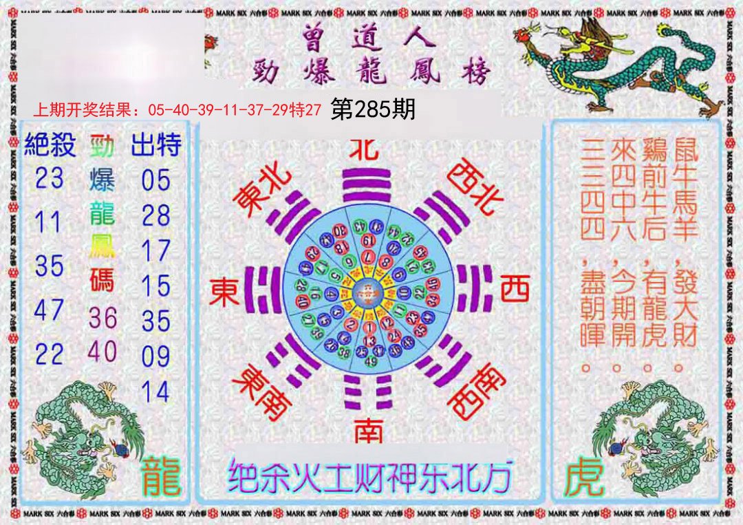 2024285期曾道人劲爆龙凤榜