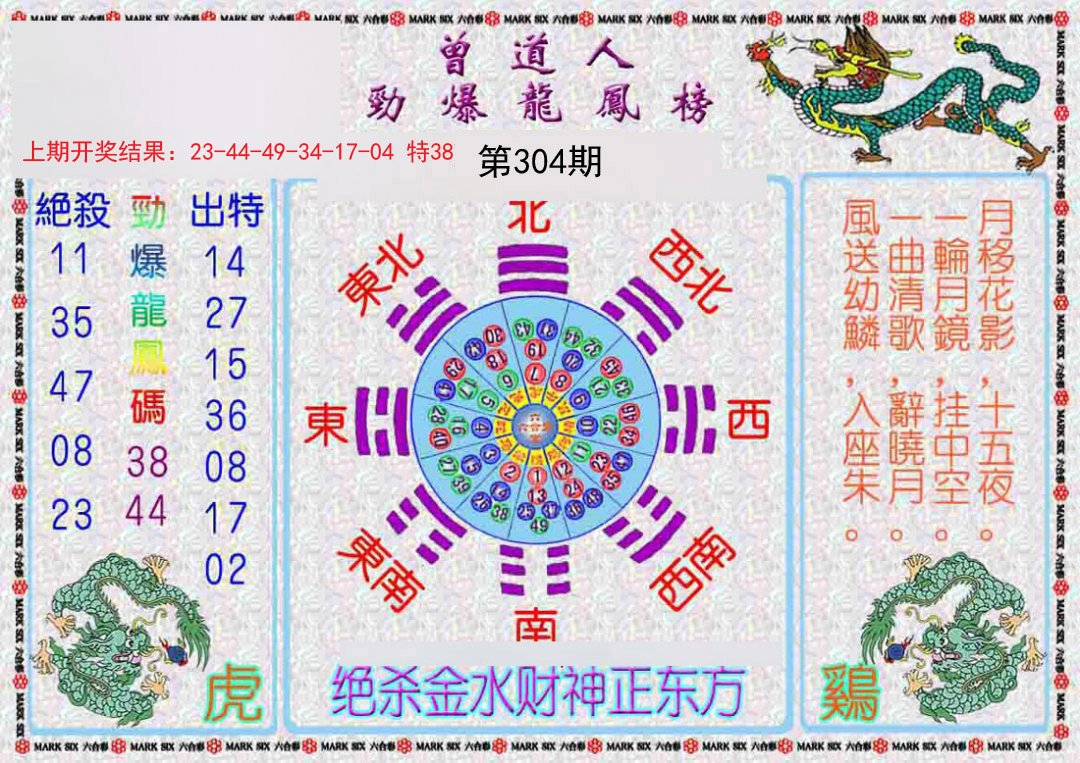 2024304期曾道人劲爆龙凤榜