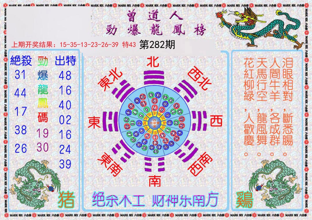 2024282期曾道人劲爆龙凤榜