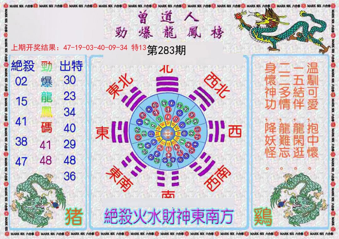 2024283期曾道人劲爆龙凤榜