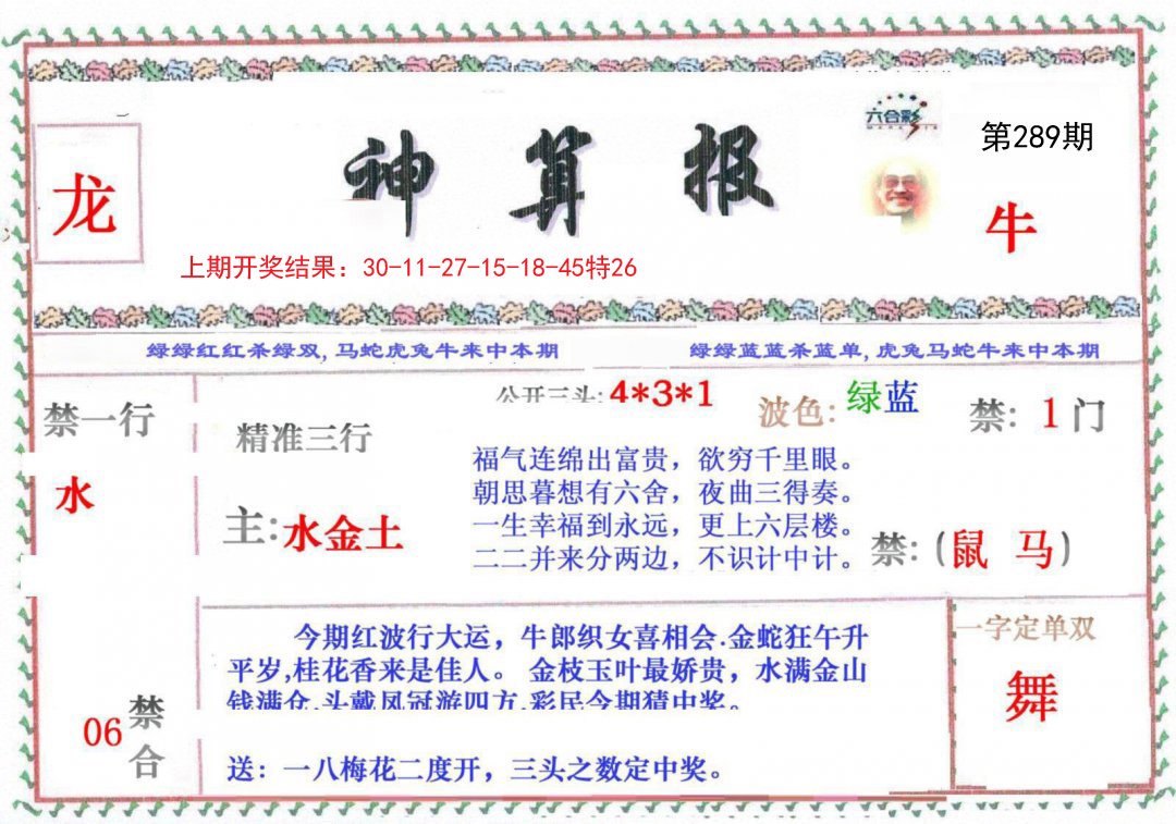 2024289期神算报