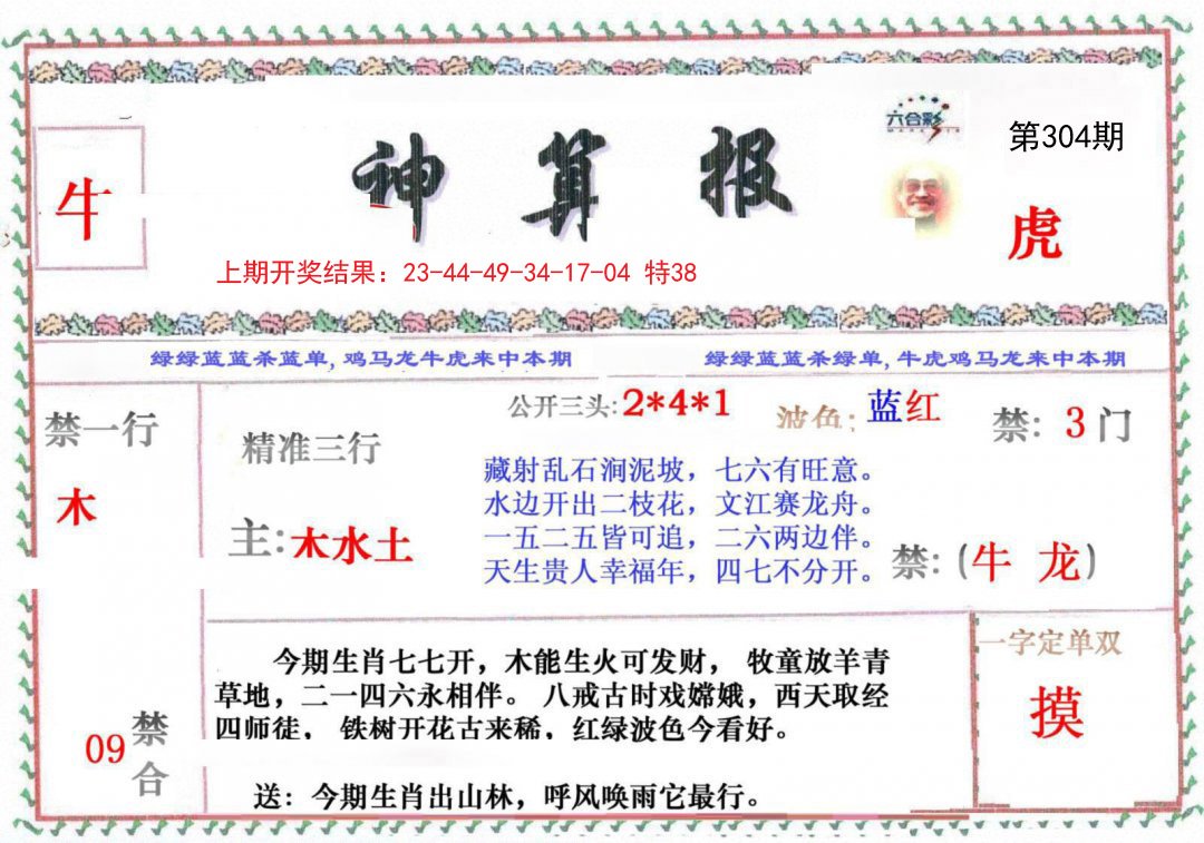 2024304期神算报