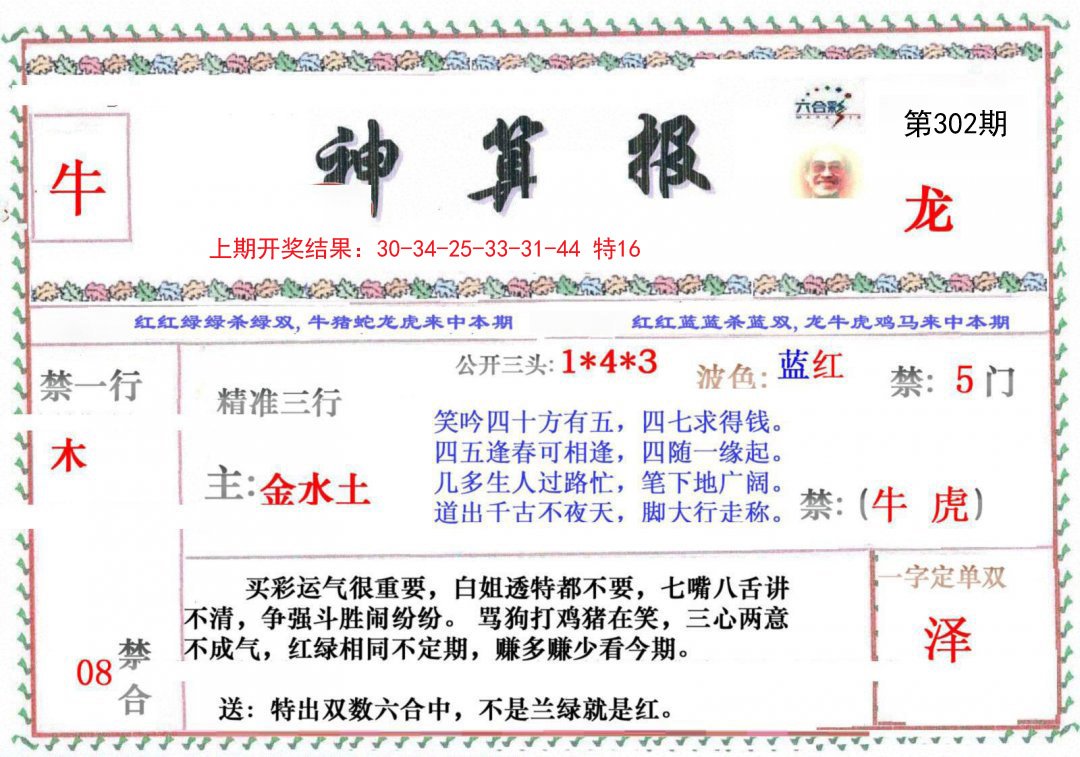 2024302期神算报
