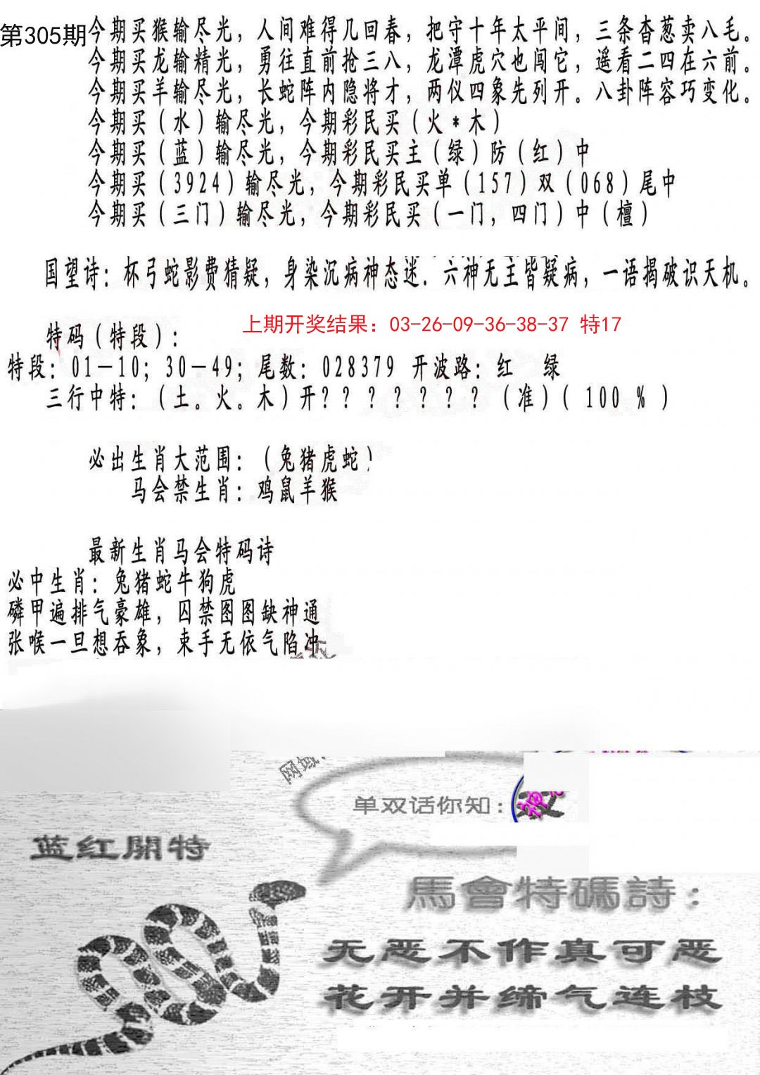 2024305期蛇报B