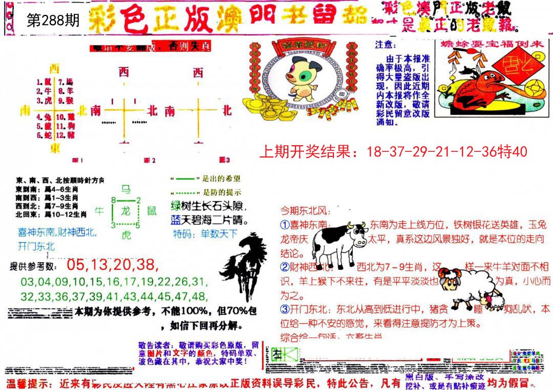 2024288期彩色正版澳门老鼠报