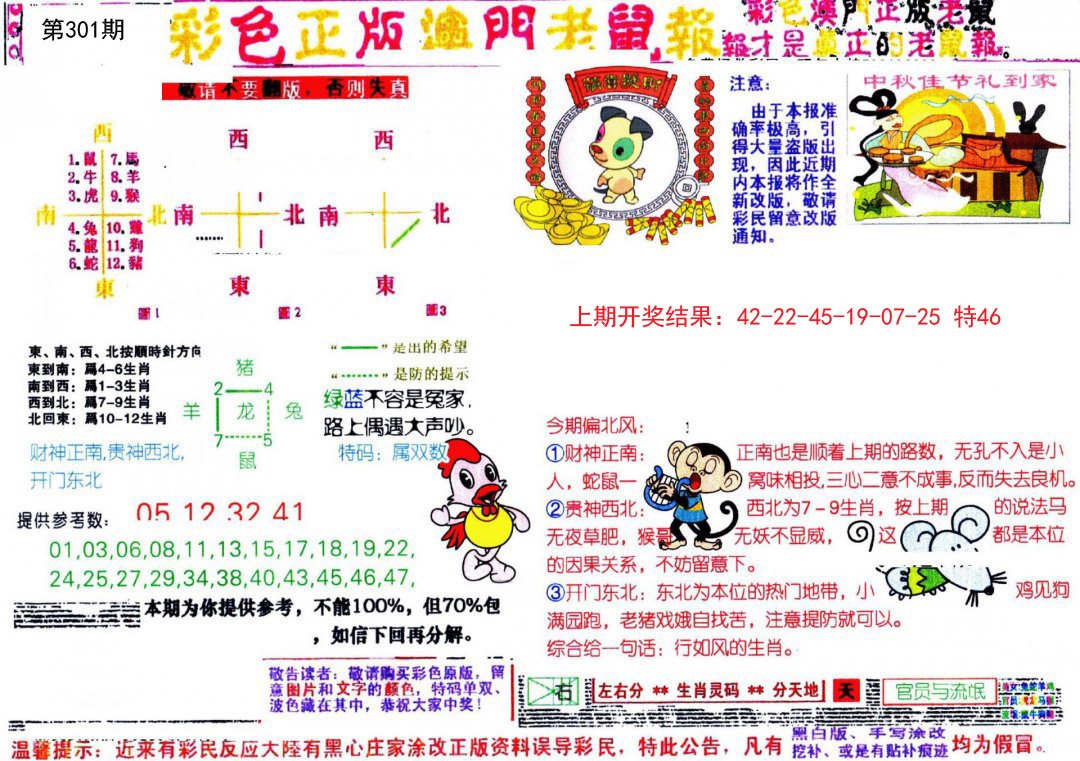 2024301期彩色正版澳门老鼠报