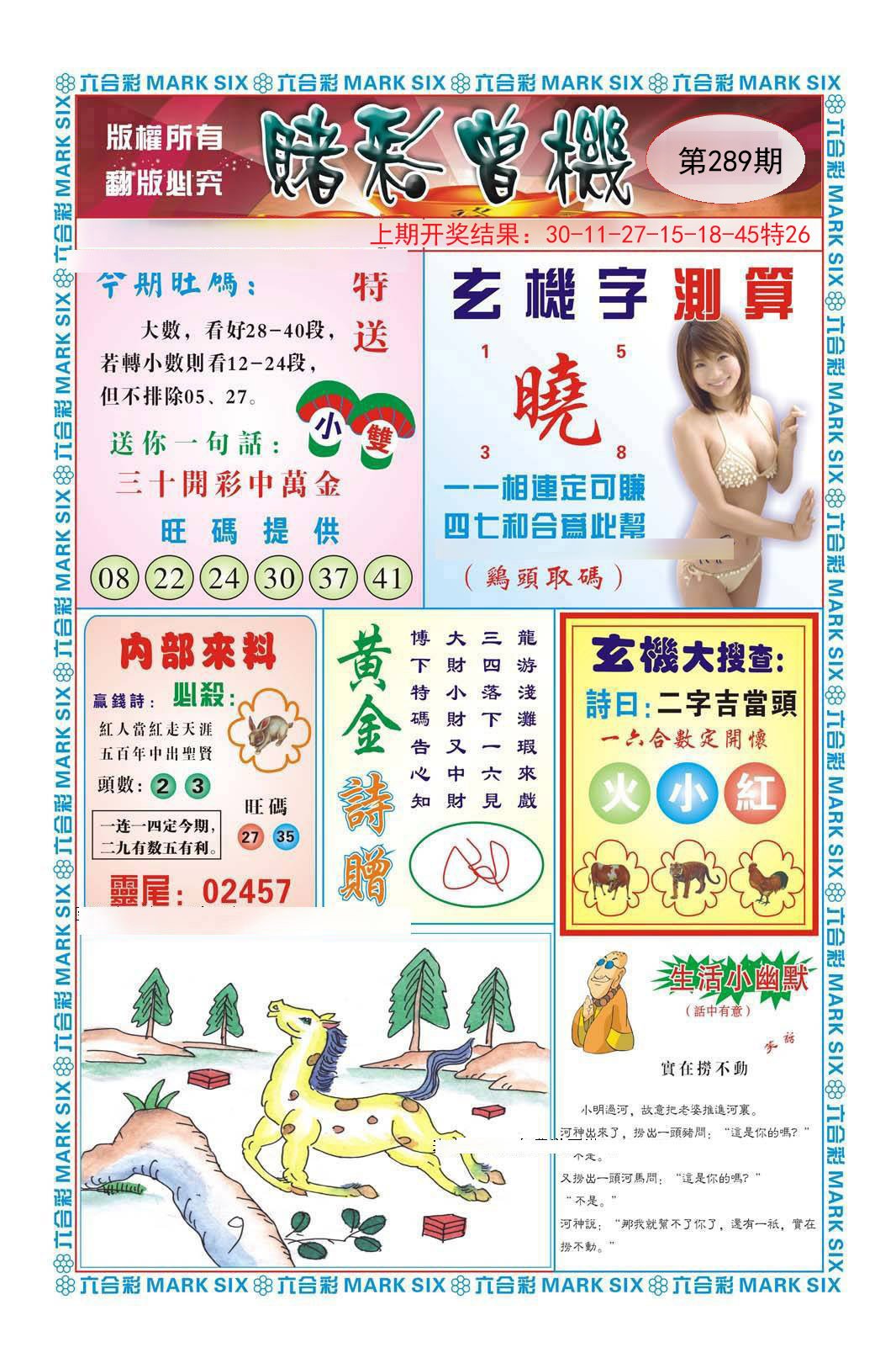 2024289期赌彩曾机