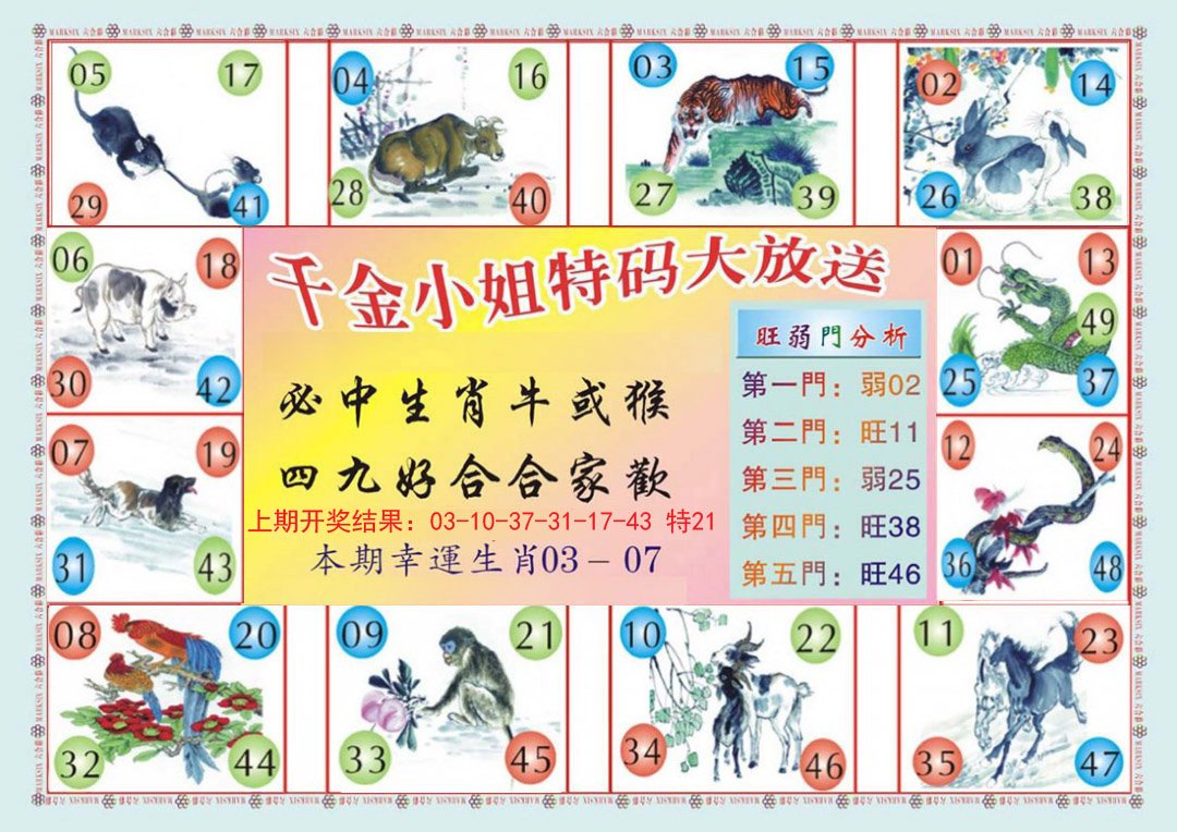 2024300期(新版)千金小姐B