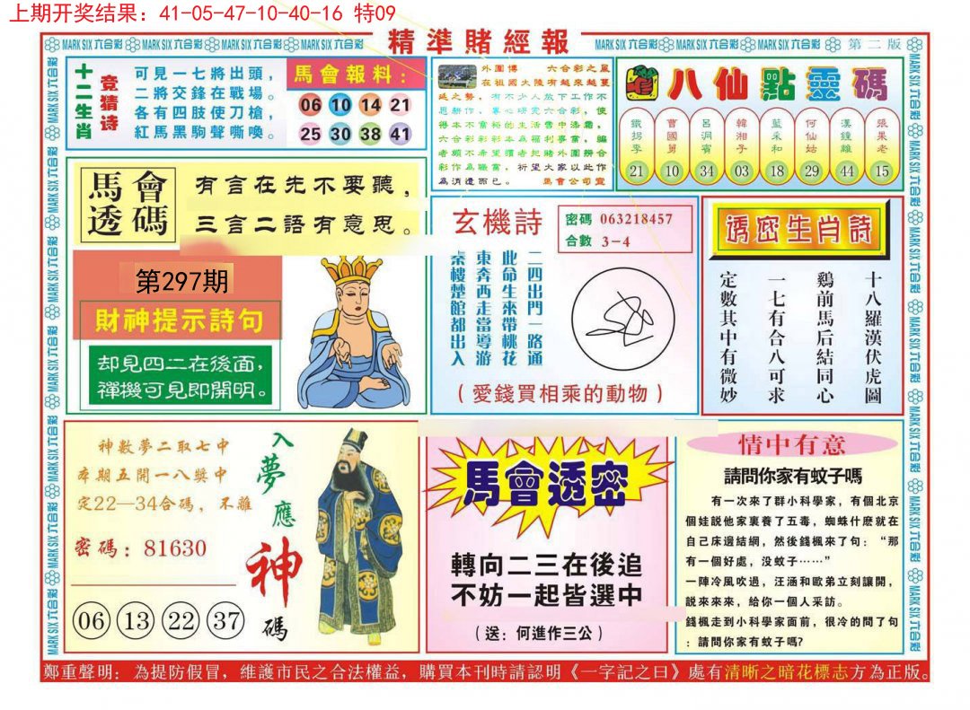 2024297期精准赌经报B