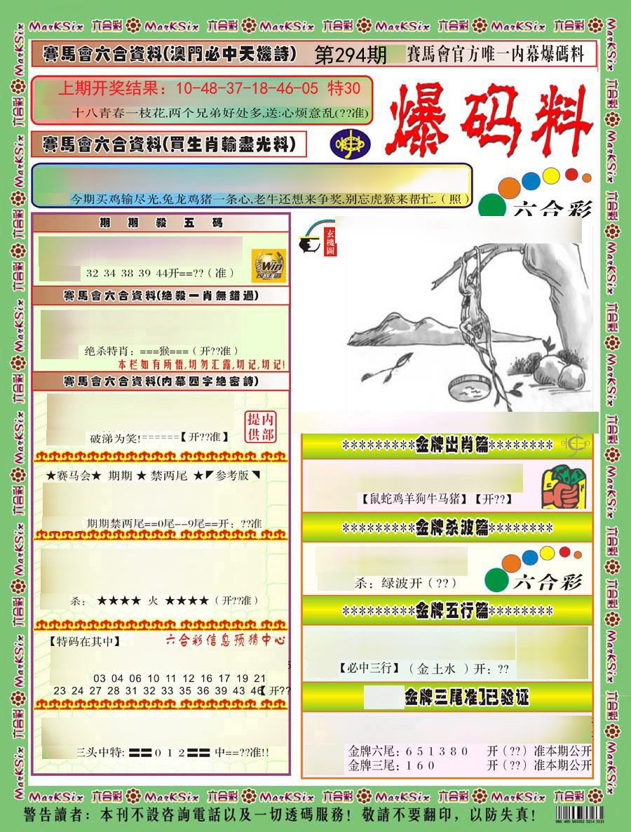 2024294期爆码料A)