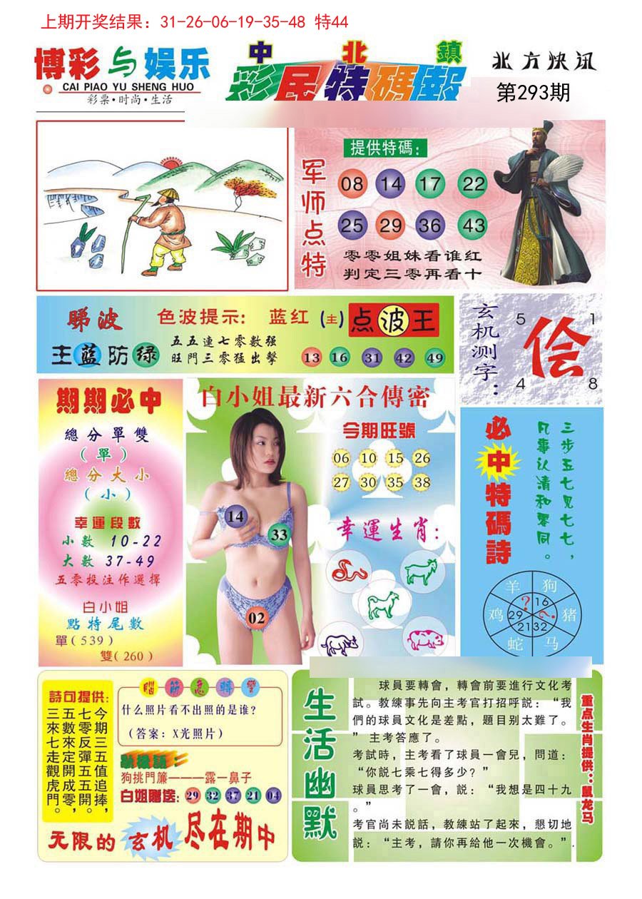 2024293期中北彩民特码报