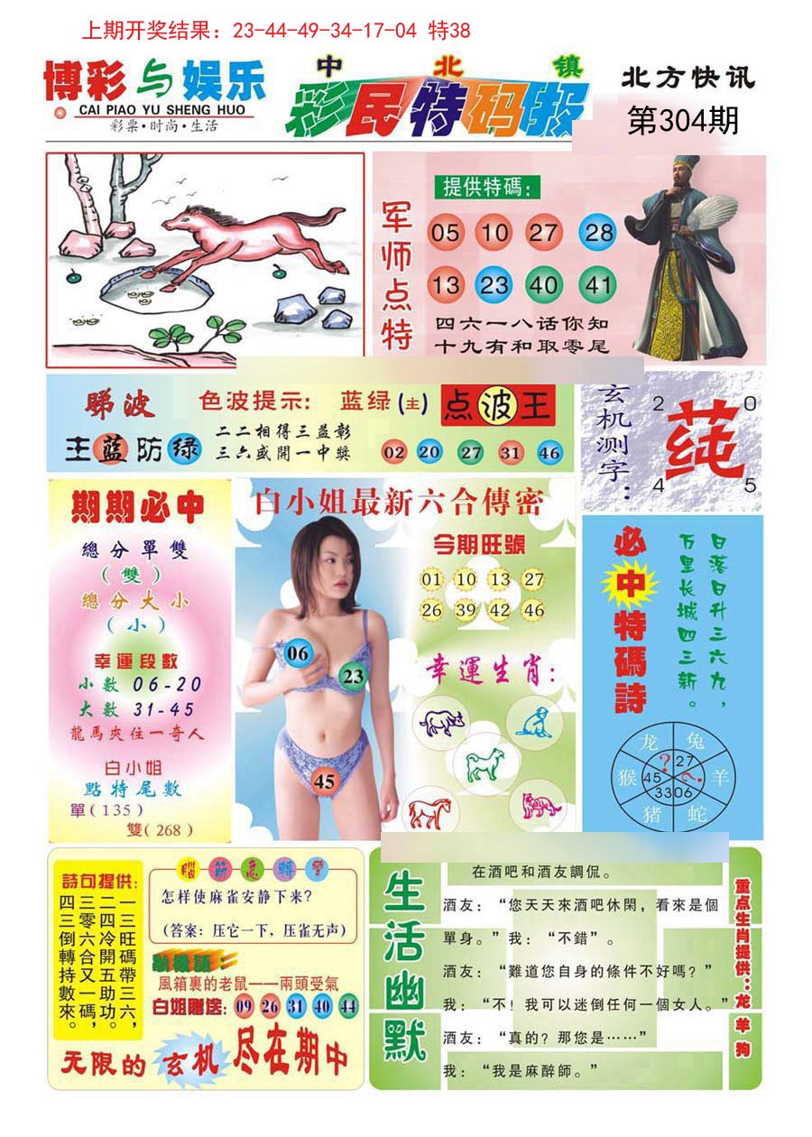 2024304期中北彩民特码报