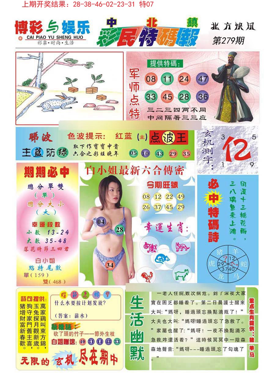 2024279期中北彩民特码报