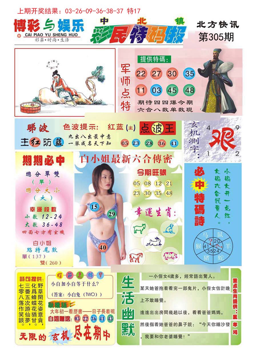 2024305期中北彩民特码报