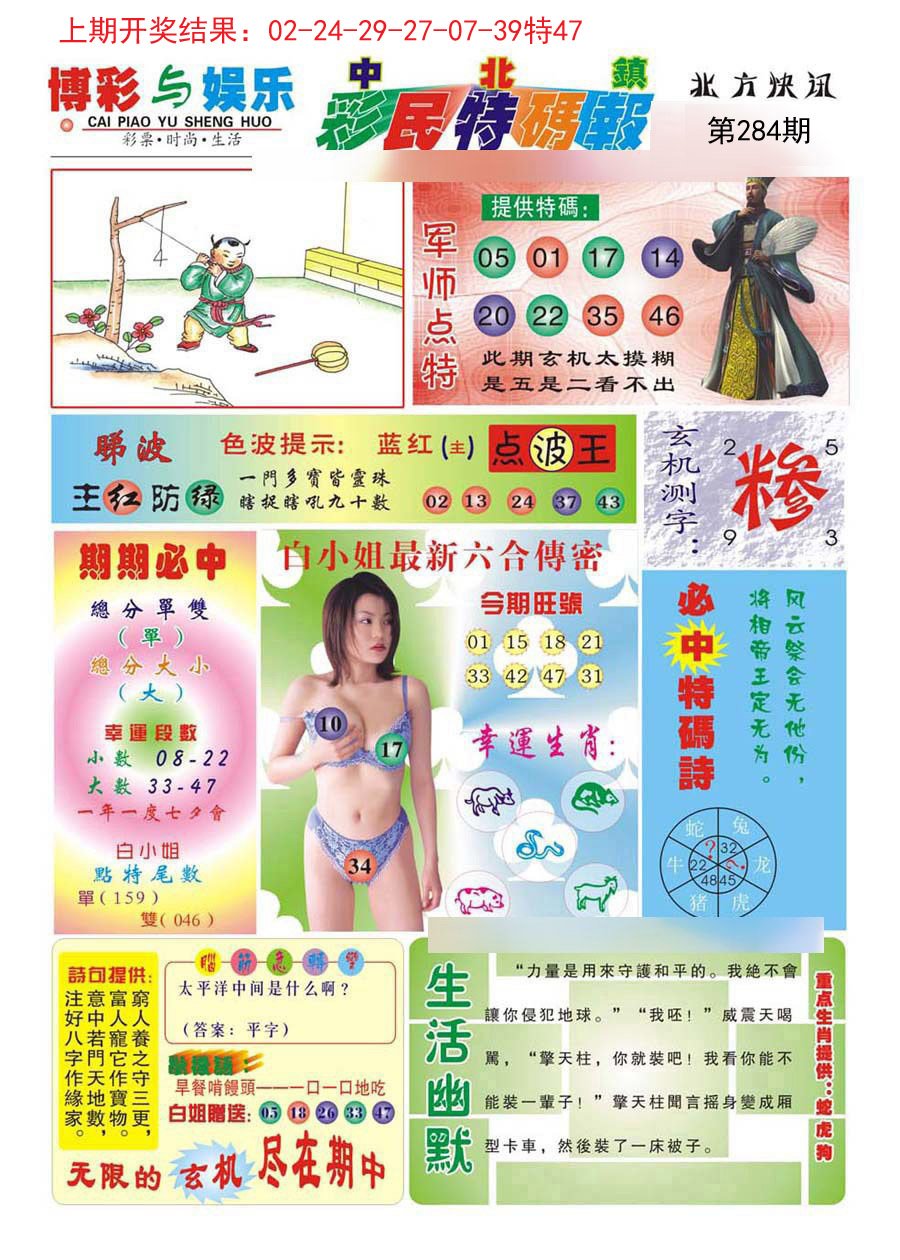 2024284期中北彩民特码报