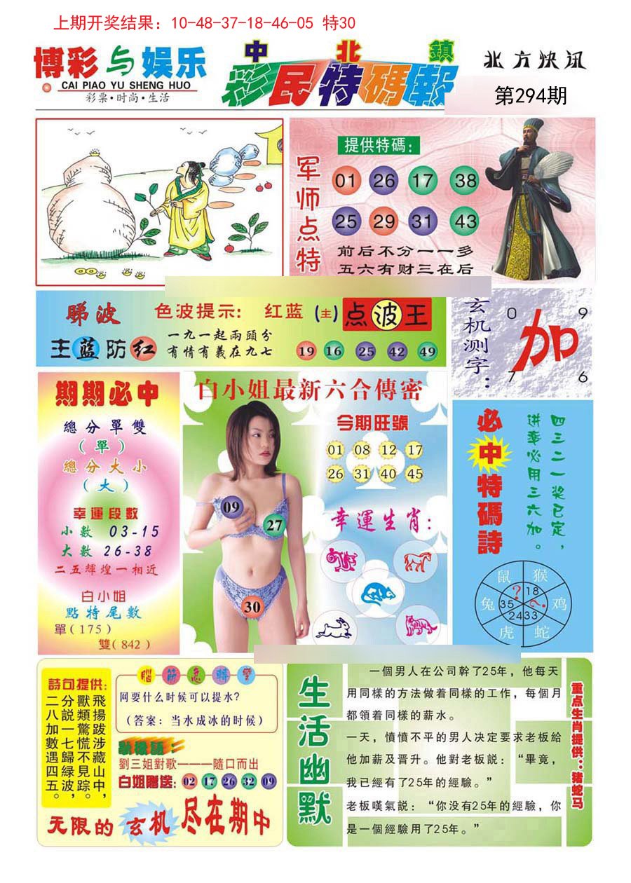 2024294期中北彩民特码报
