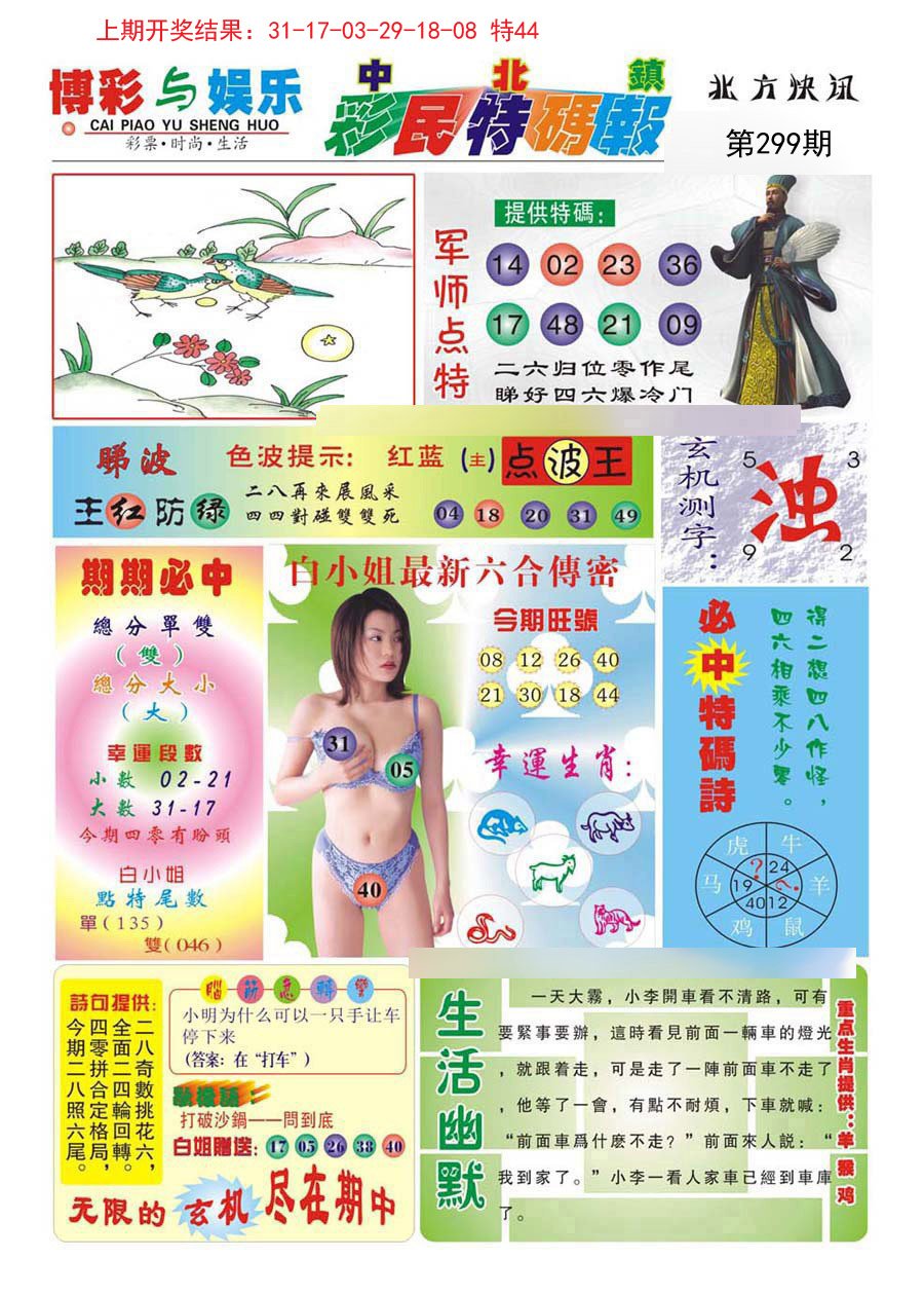 2024299期中北彩民特码报