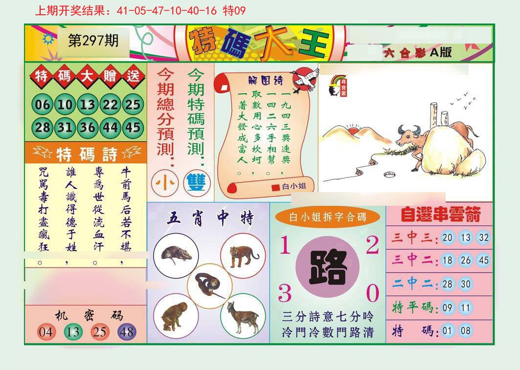 2024297期特码大王A
