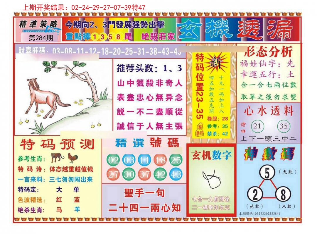 2024284期玄机透漏