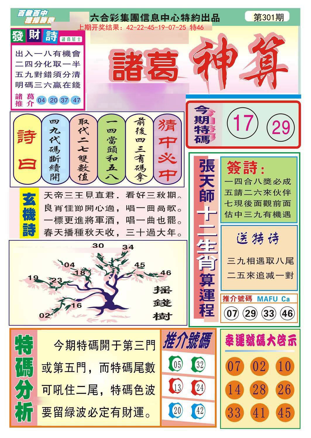2024301期诸葛神算