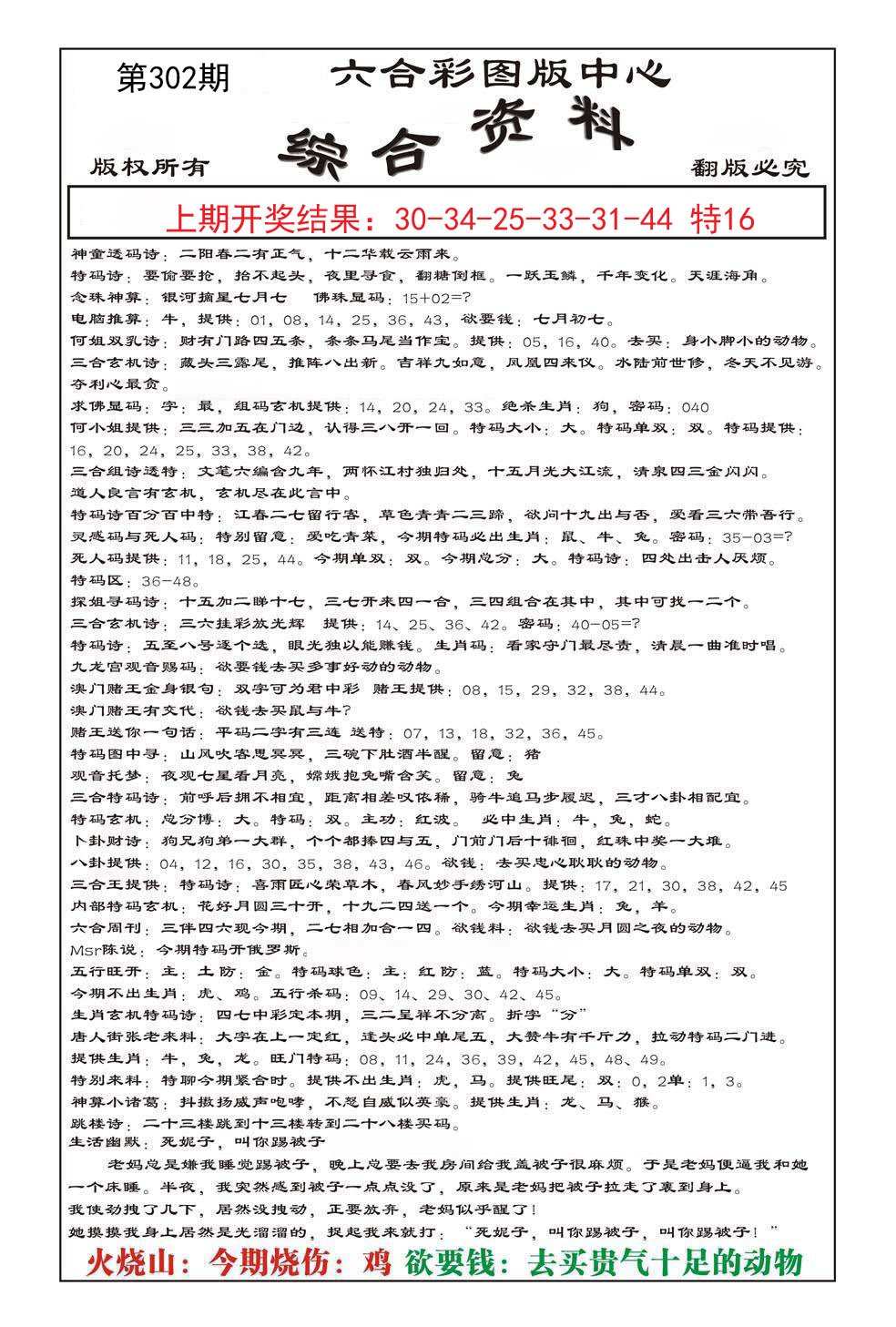 2024302期内部综合资料