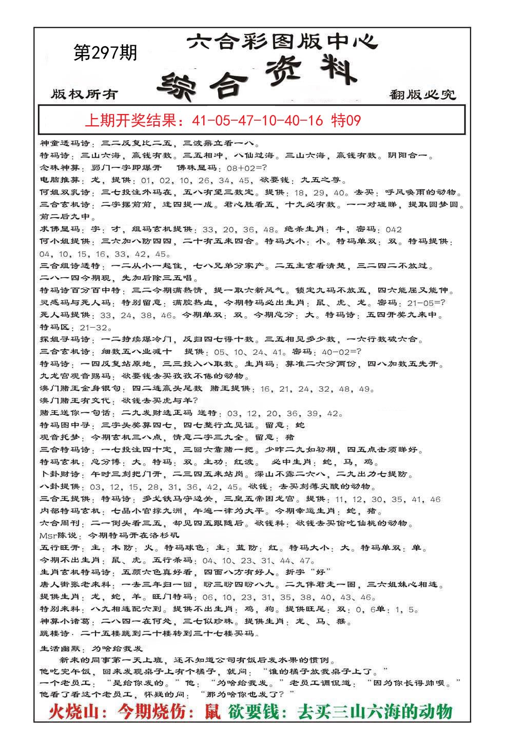 2024297期内部综合资料
