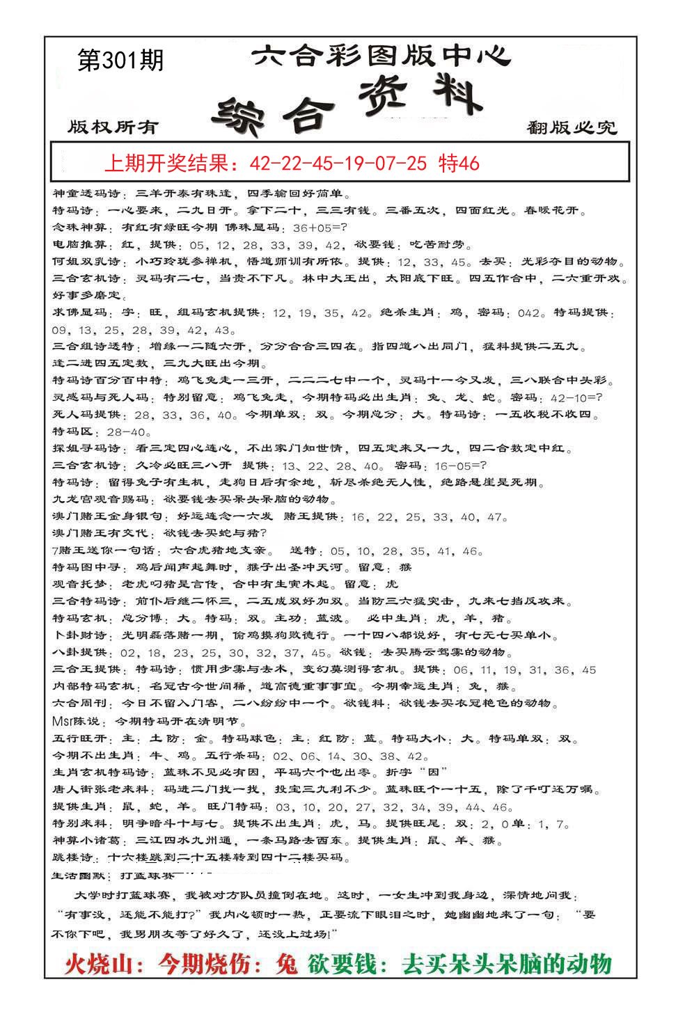 2024301期内部综合资料