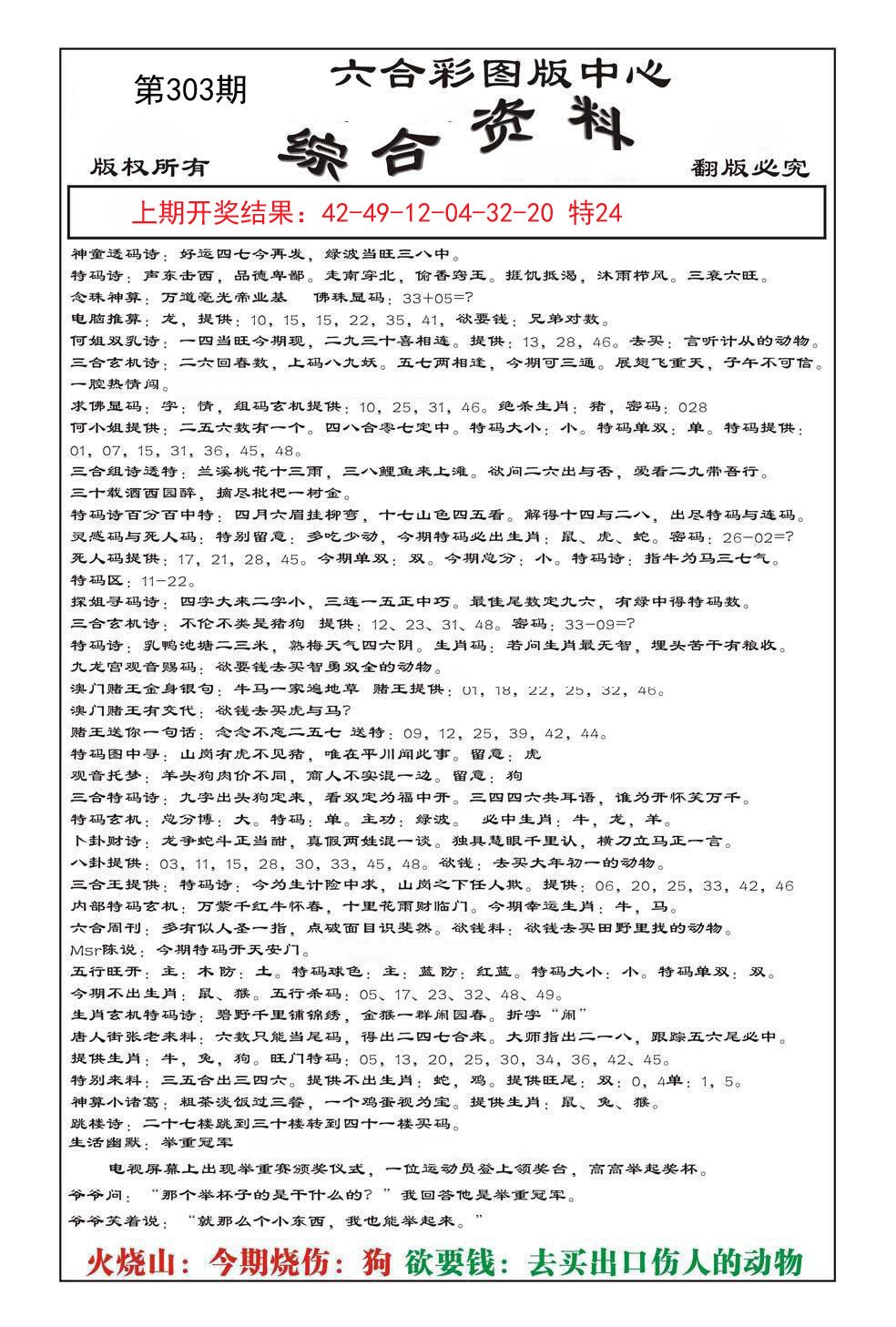 2024303期内部综合资料