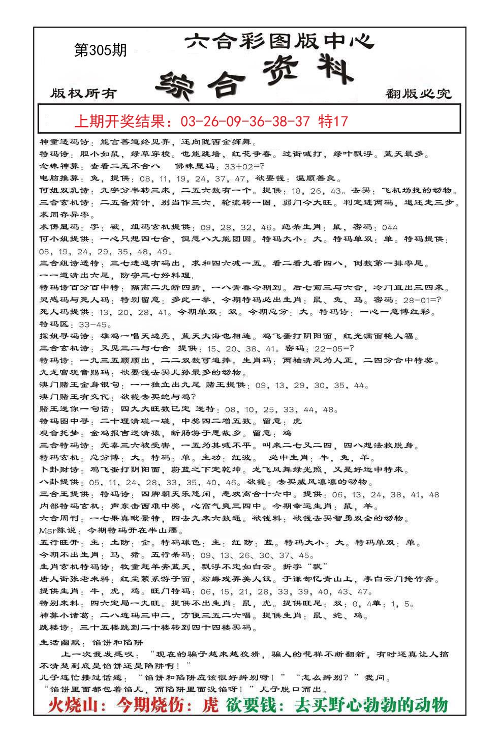 2024305期内部综合资料