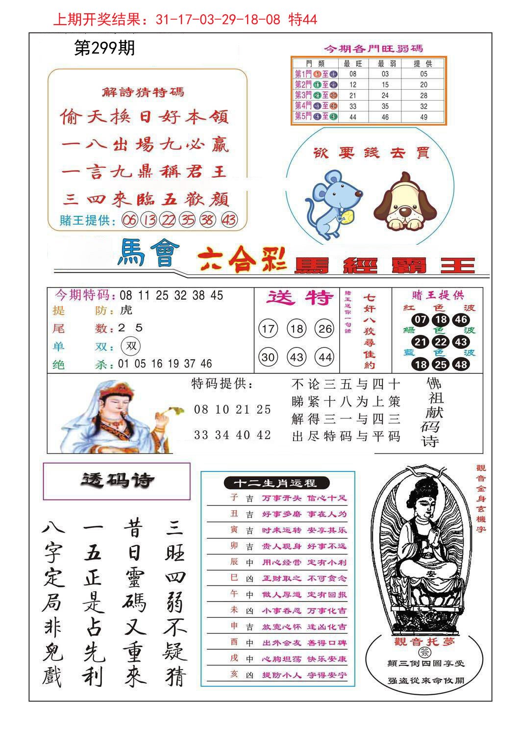 2024299期马经霸王