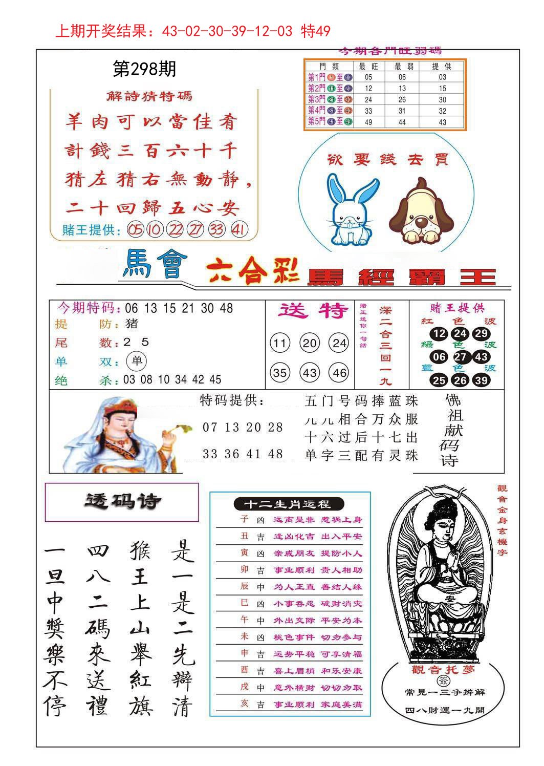 2024298期马经霸王