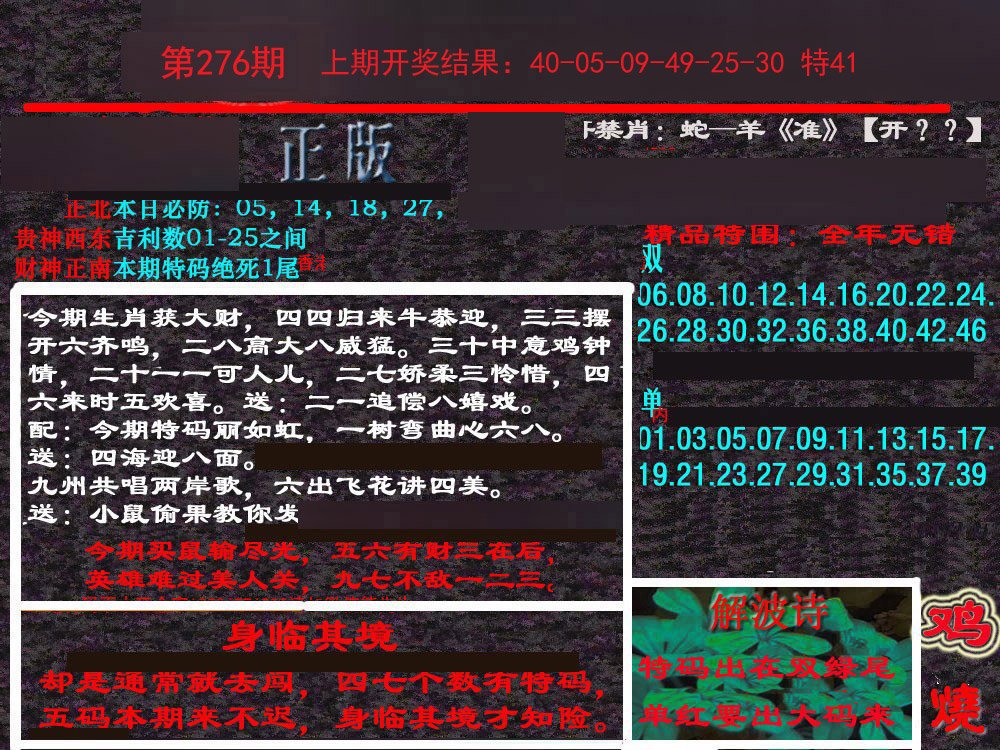 2024276期新港内幕
