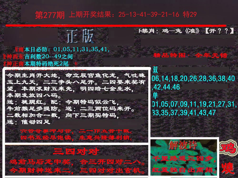 2024277期新港内幕