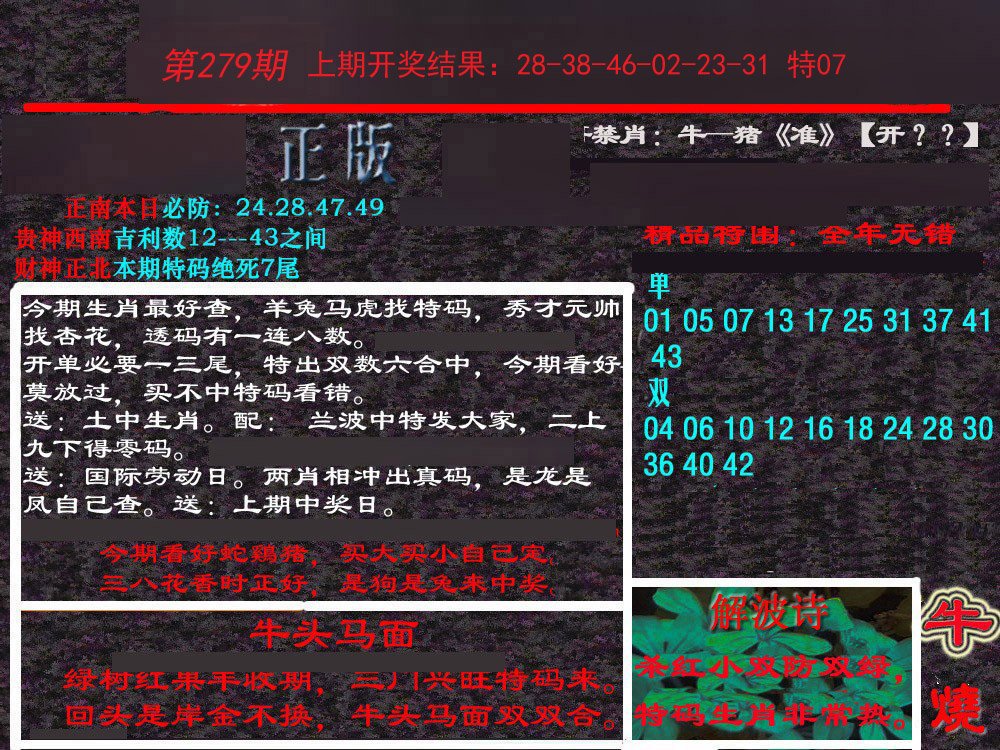 2024279期新港内幕
