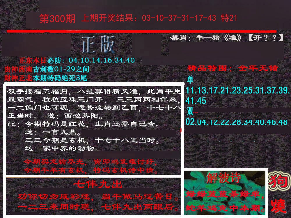 2024300期新港内幕