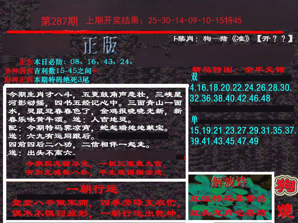 2024287期新港内幕
