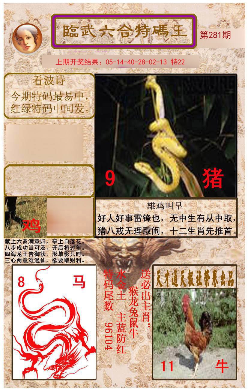 2024281期临武六合特码王